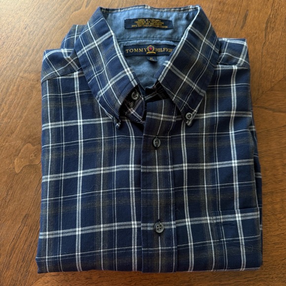 Tommy Hilfiger Other - Tommy Hilfiger‎ Shirt Mens Medium Black White Plaid Vintage Short Sleeve Pocket